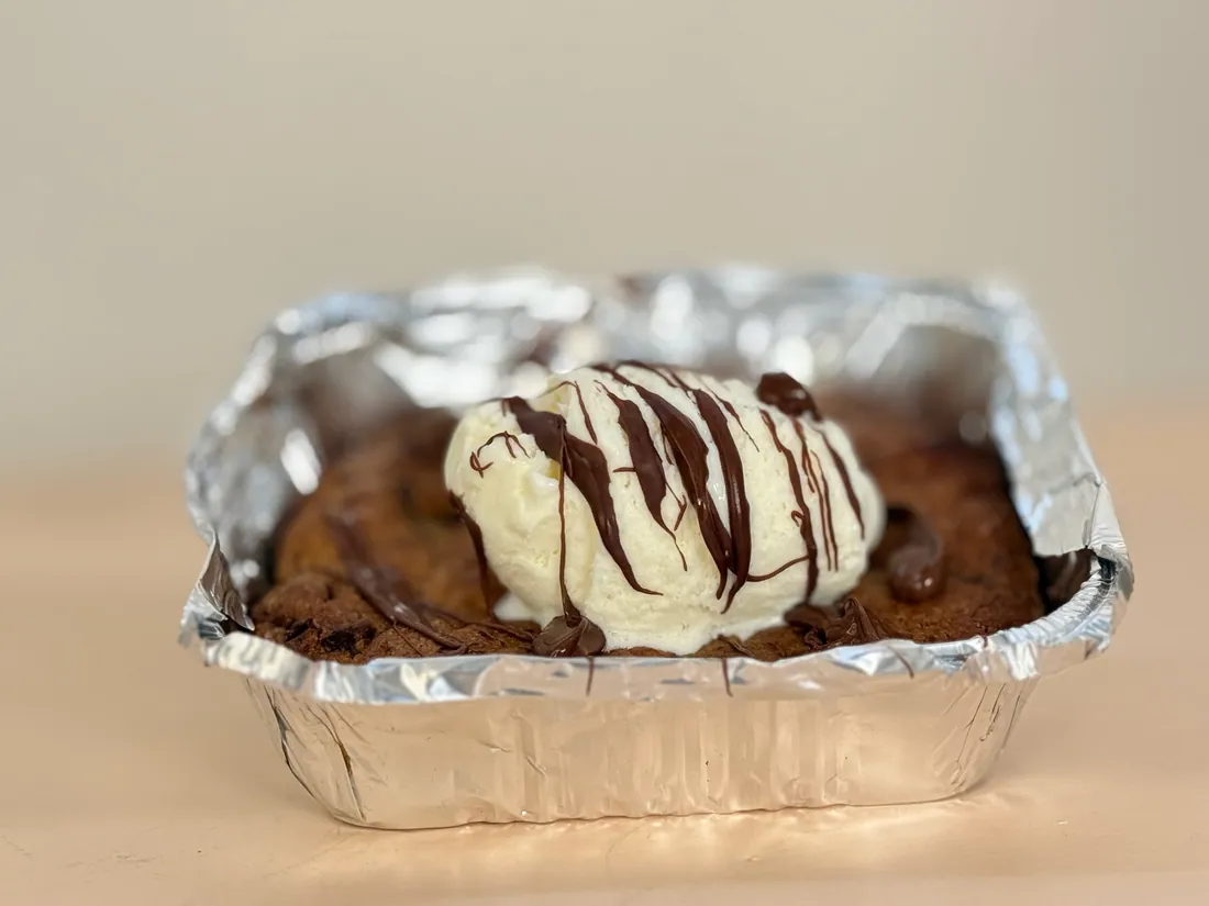 Cookie cuchareable con helado